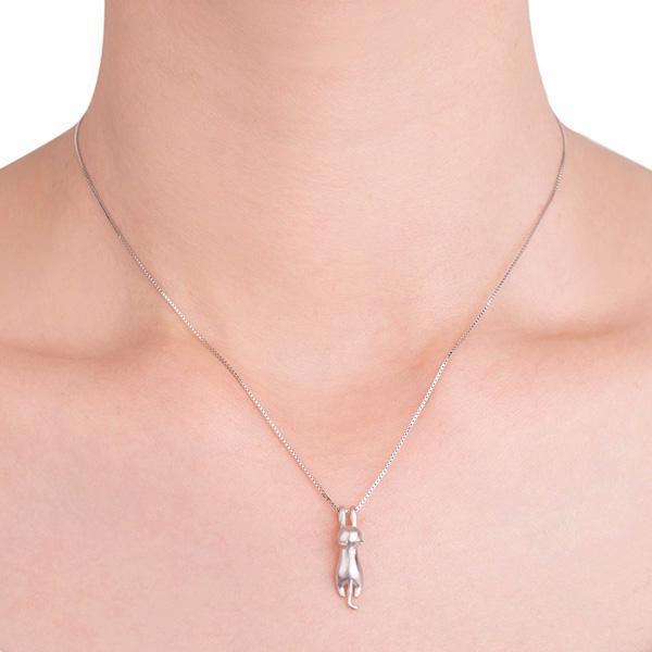 Hanging Cat 925 Silver Necklace