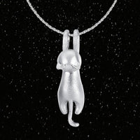 Thumbnail for Hanging Cat 925 Silver Necklace