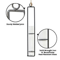 Thumbnail for Hanging Glass Tube Plant Terrarium with Iron Frame