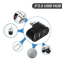 Thumbnail for Mini Rotatable 3-Port USB Hub