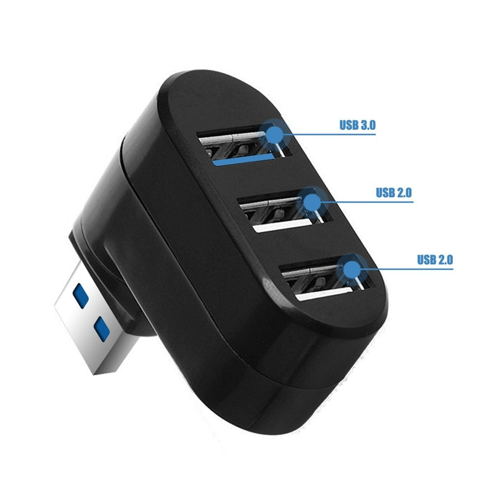Mini Rotatable 3-Port USB Hub