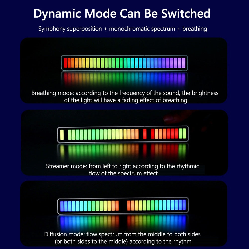 RGB Sound Control Rhythm Recognition Light Bar
