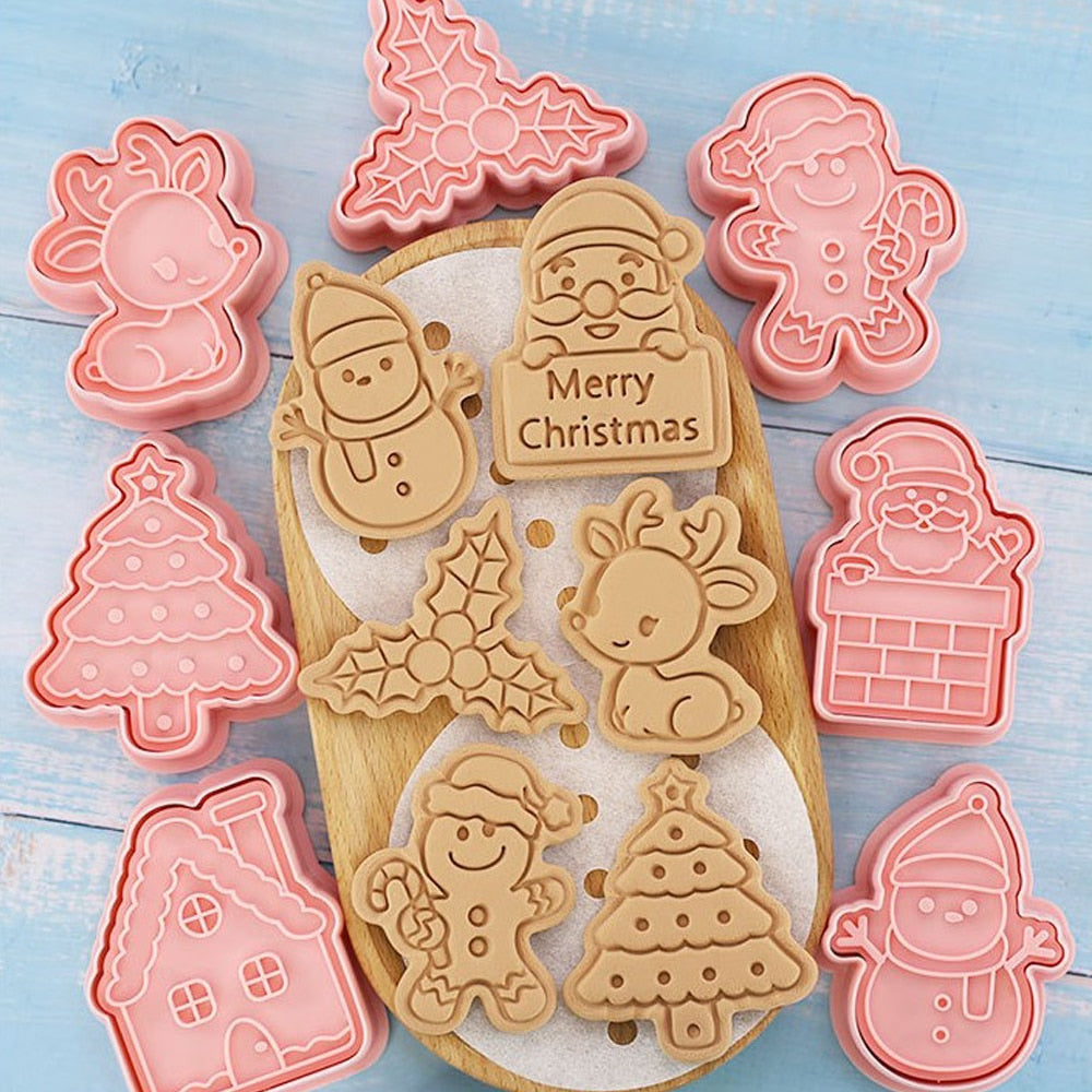 8Pcs/Set Christmas Biscuit Cute Pattern Cookie