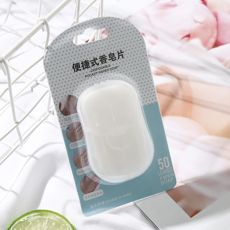 Mini Portable Disposable Travel Paper Soap Sheets for Hand Washing