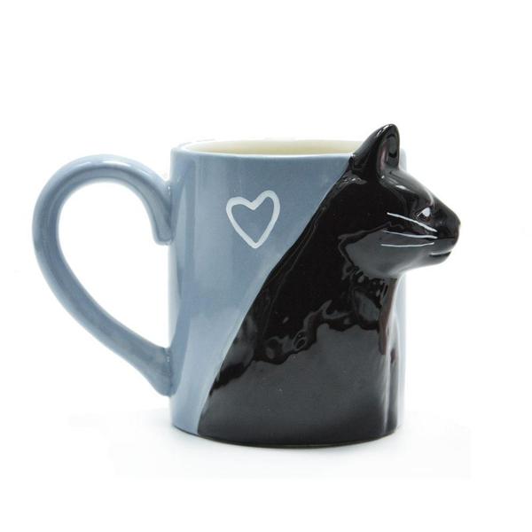 Kissing Cats Ceramic Couple Mugs (Set of 2)