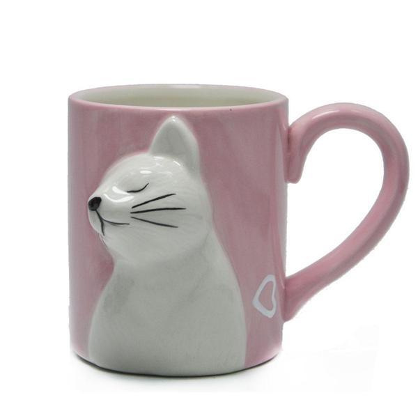 Kissing Cats Ceramic Couple Mugs (Set of 2)