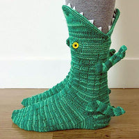 Thumbnail for Knitted Crocodile Bite Socks Indoor Shoes