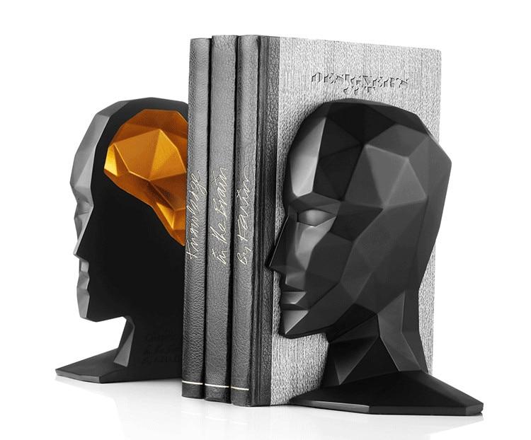 "Knowledge in the Brain" Human Head Bookends PeekWise