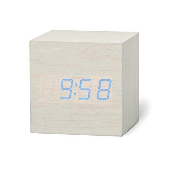 LED Wooden Cube Alarm Clock