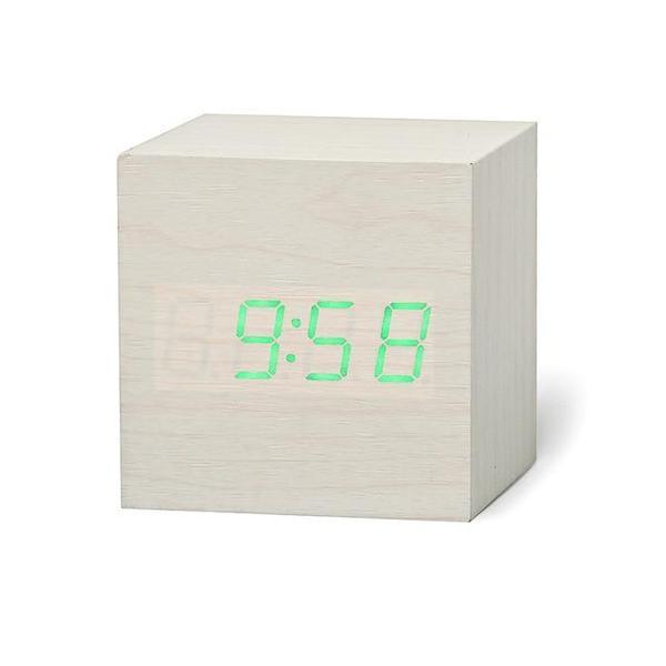 LED Wooden Cube Alarm Clock