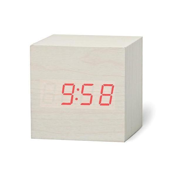 LED Wooden Cube Alarm Clock