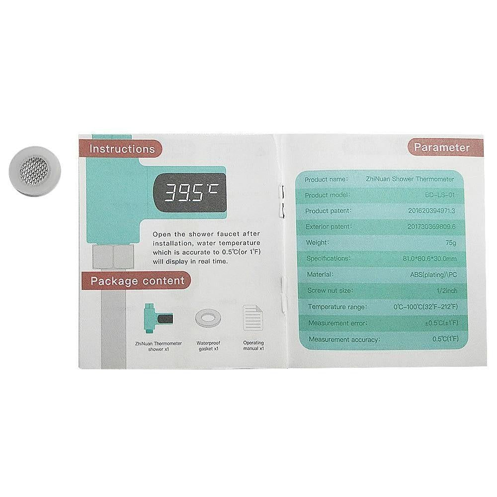 Digital Self-Powered Shower Thermometer - PeekWise