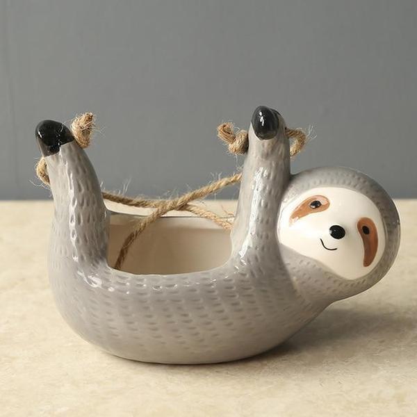 Lazy Sloth Hanging Planter Pots