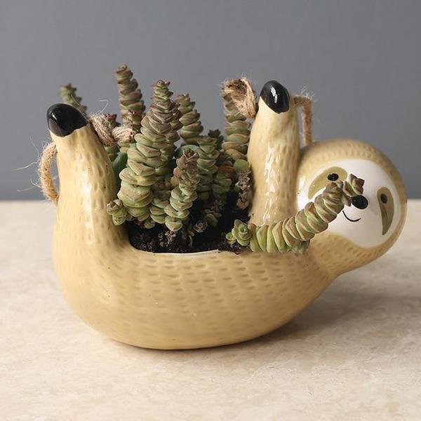 Lazy Sloth Hanging Planter Pots