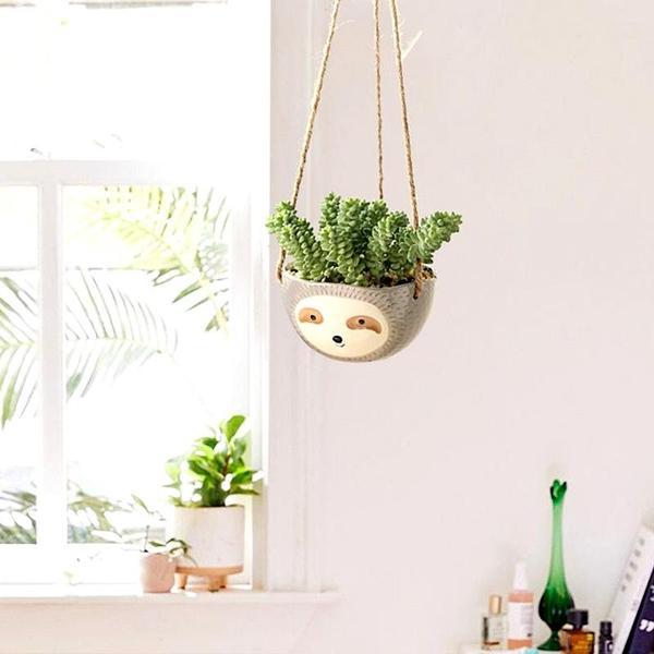 Lazy Sloth Hanging Planter Pots