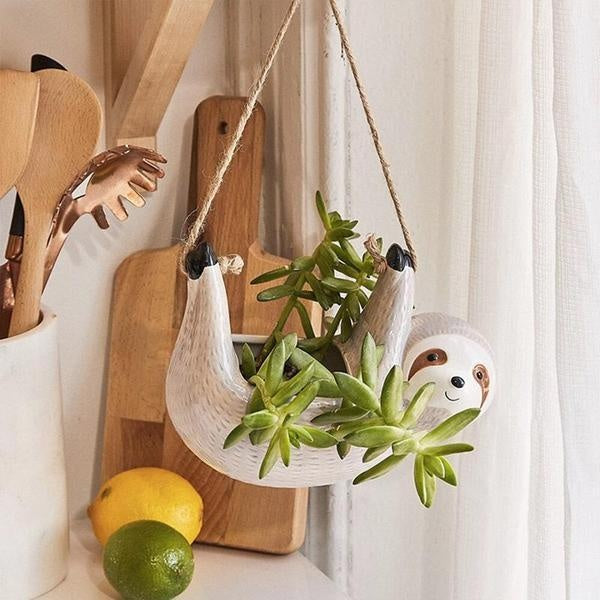 Lazy Sloth Hanging Planter Pots