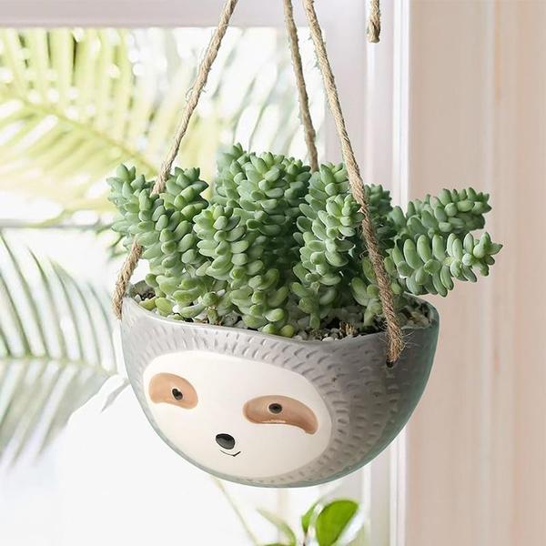 Lazy Sloth Hanging Planter Pots