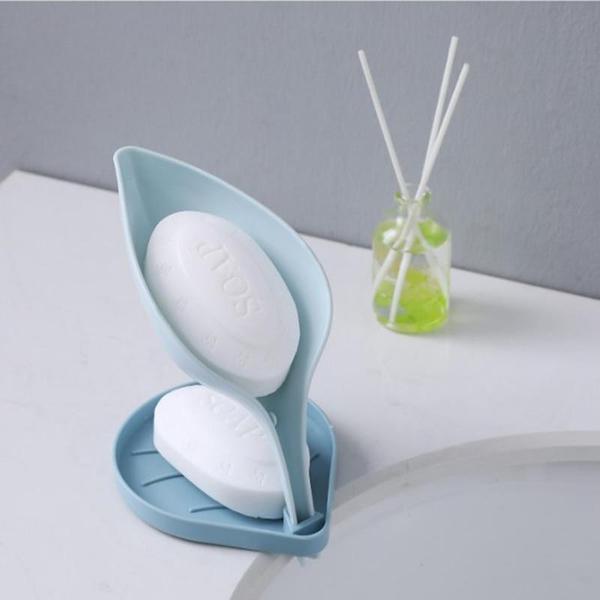 Leaf Shaped Self-Draining Sponge And Soap Dish