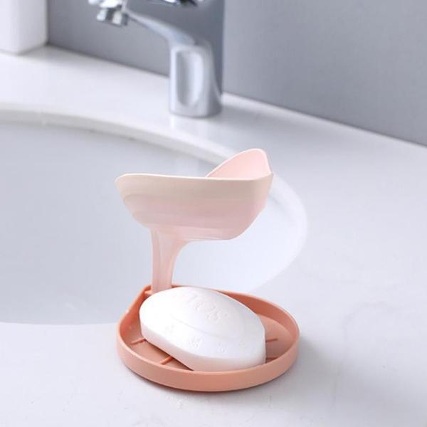 Leaf Shaped Self-Draining Sponge And Soap Dish