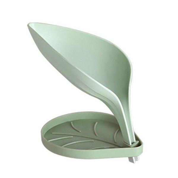 Leaf Shaped Self-Draining Sponge And Soap Dish