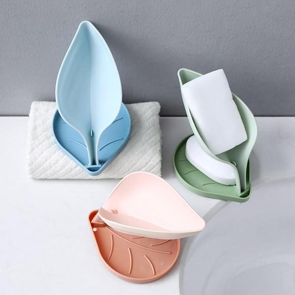 Leaf Shaped Self-Draining Sponge And Soap Dish