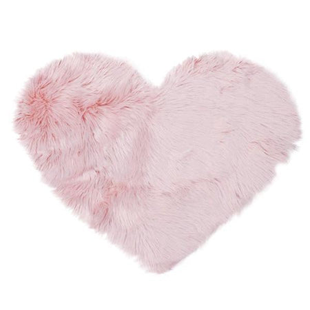 Love Heart Shaped Faux Sheepskin Fur Rug