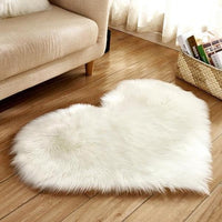 Thumbnail for Love Heart Shaped Faux Sheepskin Fur Rug