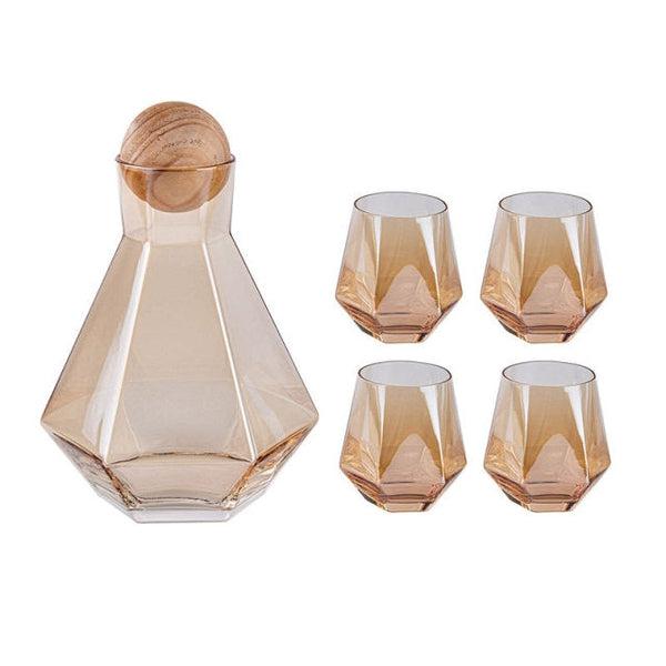 Luxury Diamond Shaped Jug and Drinking Glasses Set