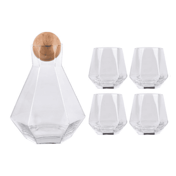 Luxury Diamond Shaped Jug and Drinking Glasses Set