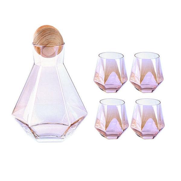 Luxury Diamond Shaped Jug and Drinking Glasses Set