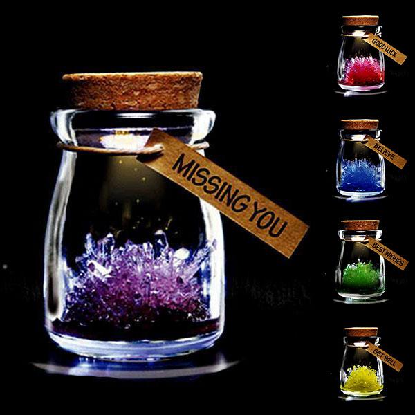 Magic Crystal Growing Jar Kit (Various Colors And Messages)