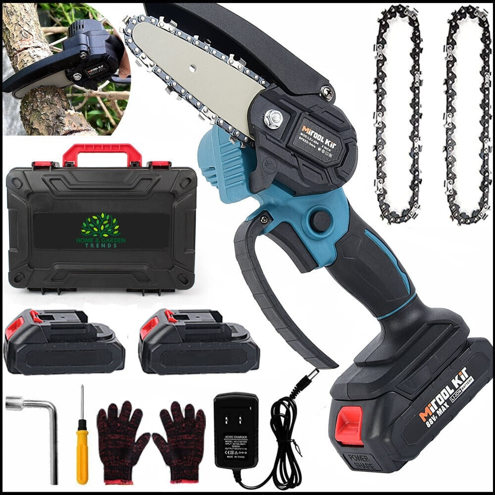 4" Wireless Mini Electric Chainsaw w/ Battery Charger