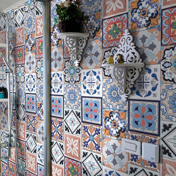 Mediterranean Waterproof Wall Floor Tile Stickers (Set of 25)