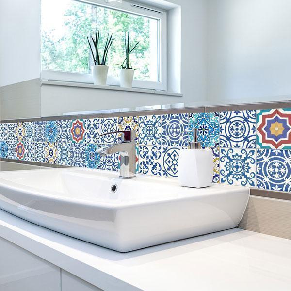 Mediterranean Waterproof Wall Floor Tile Stickers (Set of 25)