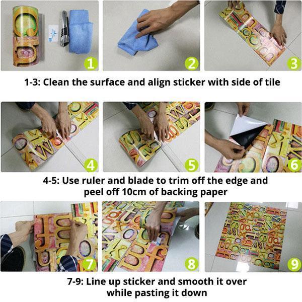 Mediterranean Waterproof Wall Floor Tile Stickers (Set of 25)