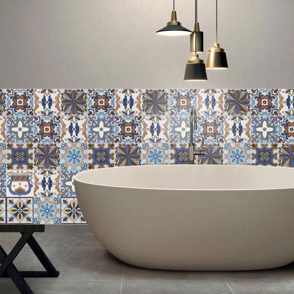 Mediterranean Waterproof Wall Floor Tile Stickers (Set of 25)