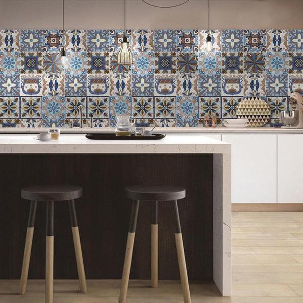 Mediterranean Waterproof Wall Floor Tile Stickers (Set of 25)
