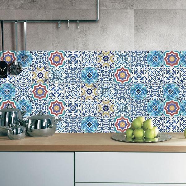 Mediterranean Waterproof Wall Floor Tile Stickers (Set of 25)