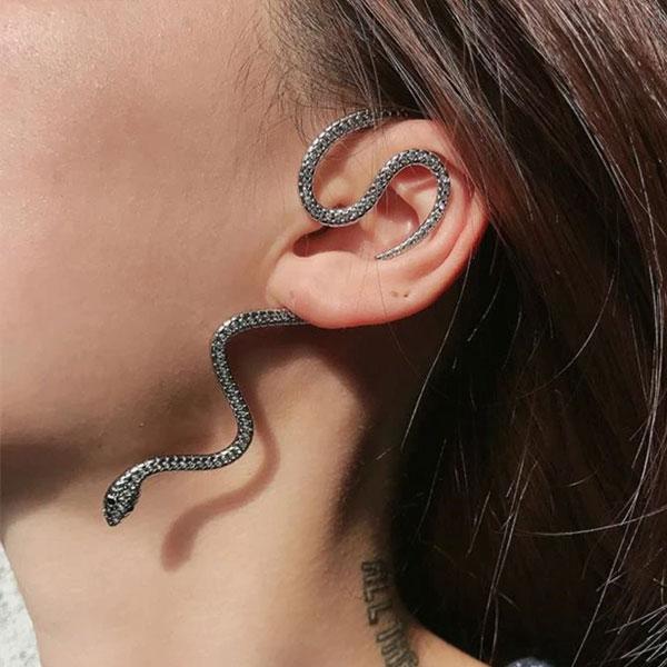 Medusa Hanging Snake Earring