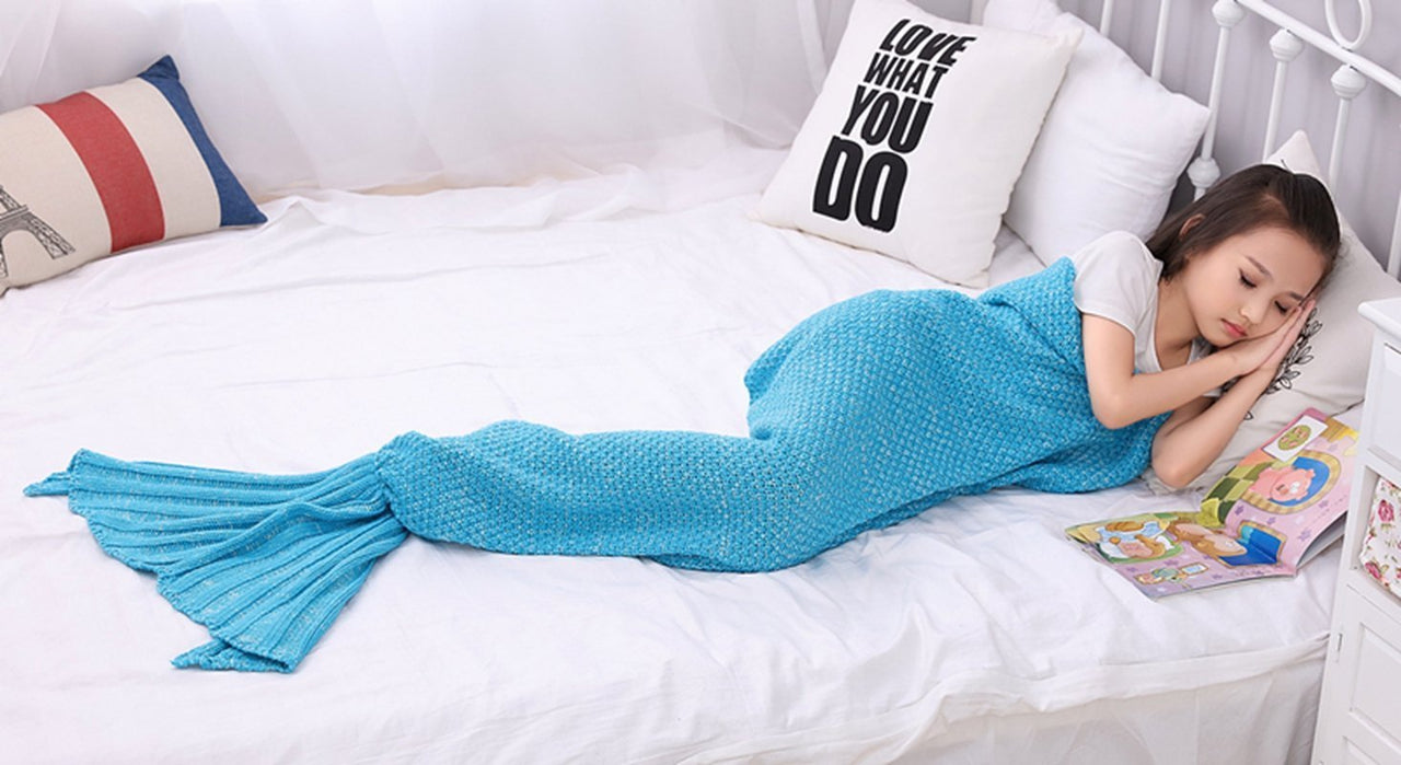 Mermaid Tail Blanket - Knitted Handmade, Warm and Soft