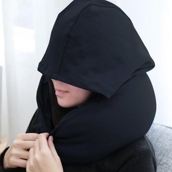 Microbeads Hoodie Travel Neck Pillow