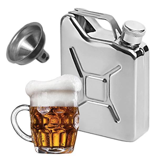 Mini Jerrycan Gasoline Liquor Hip Flask With Funnel