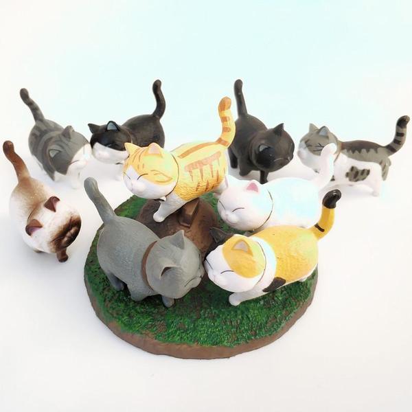 Mini Strolling Cat Figurines