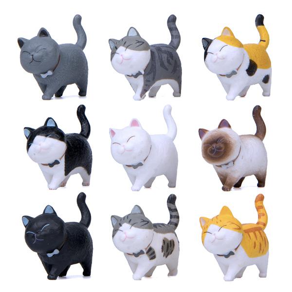 Mini Strolling Cat Figurines