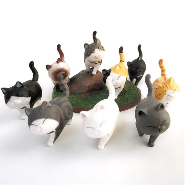 Mini Strolling Cat Figurines