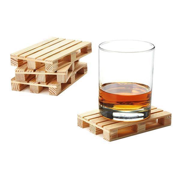 Mini Wooden Forklift Pallet Coasters (Set of 4)