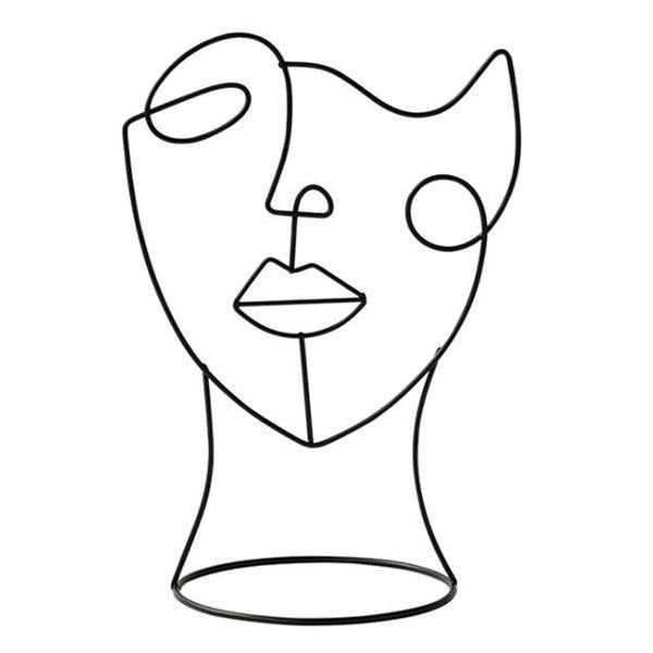 Modern Abstract Single Line Face Head Decorative Art