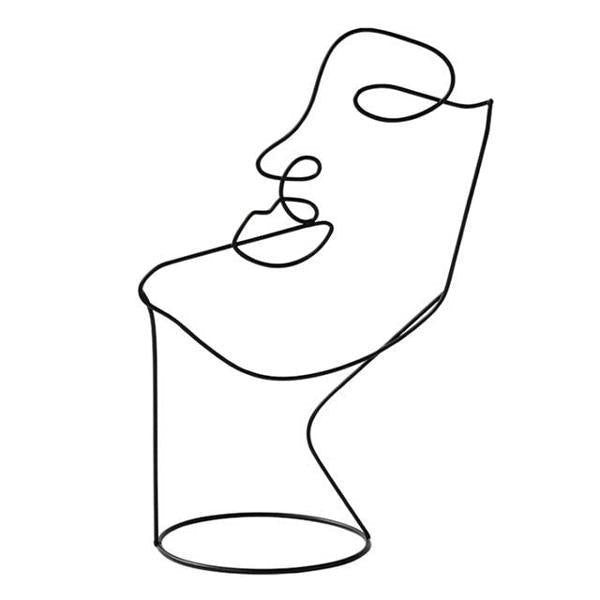 Modern Abstract Single Line Face Head Decorative Art