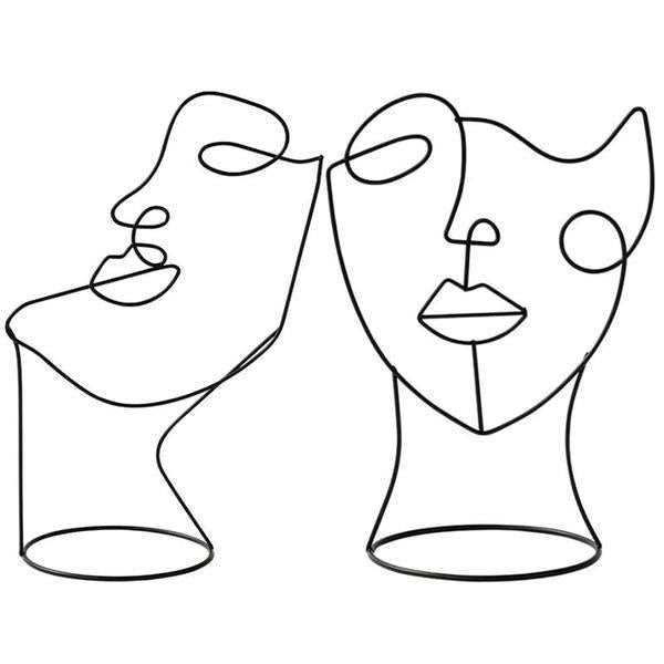 Modern Abstract Single Line Face Head Decorative Art