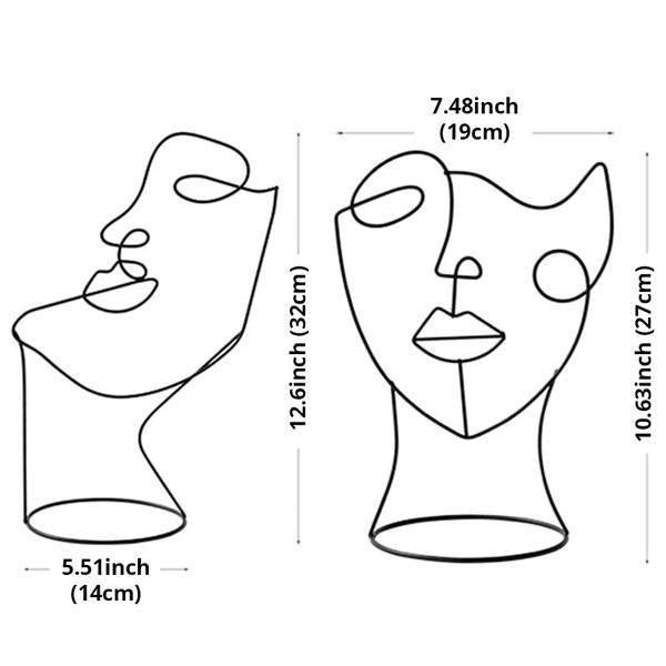 Modern Abstract Single Line Face Head Decorative Art